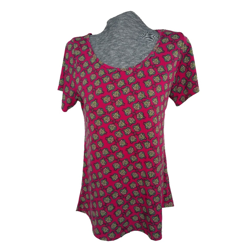 LulaRoe Classic T Maroon Pattern Top Large 14-16